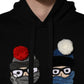 #dgfamily Black Cotton Hooded Men Sweatshirt Sweater