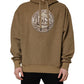 Brown Cotton Logo Coin Hooded Pullover Sweater