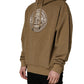 Brown Cotton Logo Coin Hooded Pullover Sweater