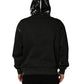 Black Cotton Logo Hooded Full Zip Sweater