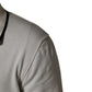 White Cotton Blend Men Polo Pullover Sweater