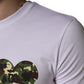 White Heart Shaped Camouflage Patch Men T-shirt