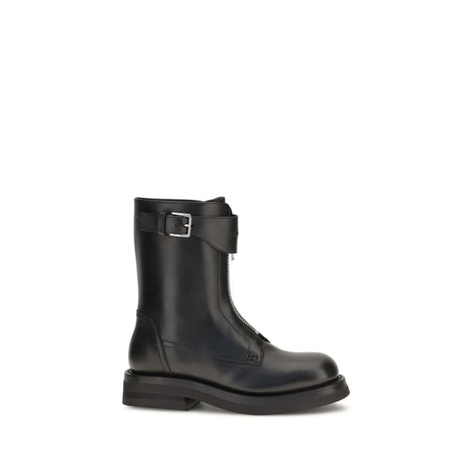 Black Calf Leather Bos Taurus Lace-Up Boots
