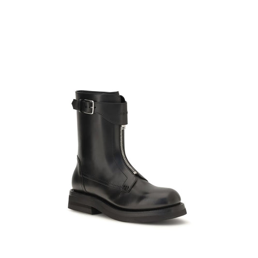 Black Calf Leather Bos Taurus Lace-Up Boots