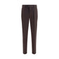 Brown Cotton Casual Pants