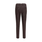 Brown Cotton Casual Pants