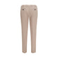 Beige Cotton Casual Pants