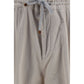 Beige Cotton Casual Pants
