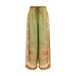 Multicolor Silk Casual Pants