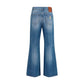 Blue Cotton Straight-Leg Jeans