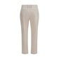 Beige Cotton Casual Pants
