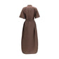 Brown Cotton Casual Dress