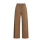Brown Cotton Casual Pants