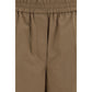 Brown Cotton Casual Pants