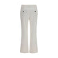 White Cotton Flared Pants