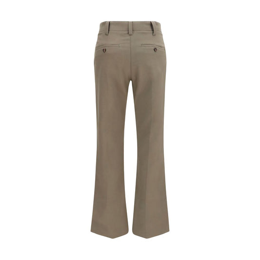 Brown Cotton Flared Pants