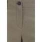 Brown Cotton Flared Pants