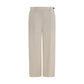 Beige Viscose Casual Pants