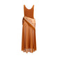 Brown Viscose Casual Dress