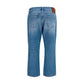 Blue Cotton Straight-Leg Jeans