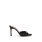 Black Silk Stiletto Heel Sandals