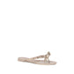 Beige Cotton Flip-Flop Sandals