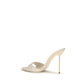 Beige Calf Leather Bos Taurus Stiletto Heel Sandals