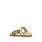 Brown Raffia Flat Sandals