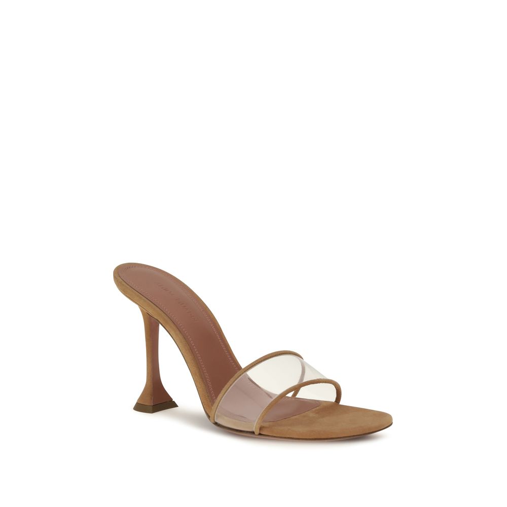 Beige Calf Leather Bos Taurus Platform Sandals