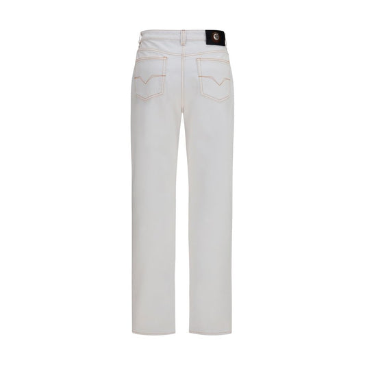 White Cotton High-Waisted Jean
