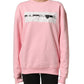 Pink Cotton Logo Long Sleeves Pullover Sweater