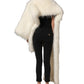 White Faux Fur Long Sleeves Coat Jacket