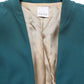 Dark Green Beige Polyester Overcoat Women Blazer Jacket