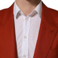 Red Cashmere Single Breasted Blazer Jacket