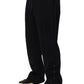 Black Drawstring Viscose Jogger Men Sweatpants Pants