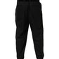 Black Pinstripe Wool Men Dress Trouser Pants