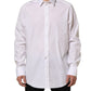 White Cotton Long Sleeves Men Dress Shirt
