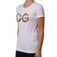 White DG Logo Embellished Round Neck T-shirt