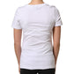 White Floral Logo Cotton Round Neck T-shirt