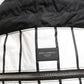 Black White Striped Polyester Drawstring Backpack Men Bag