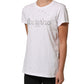 White Crew Neck Short Sleeves Embellished T-shirt