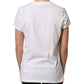 White Crew Neck Short Sleeves Embellished T-shirt