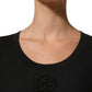 Black DG Logo Cotton Round Neck Tee T-shirt