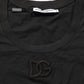 Black DG Logo Cotton Round Neck Tee T-shirt