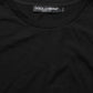 Black Wool Crew Neck Short Sleeves Men T-shirt