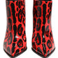 Red Leopard Cardinale Ankle Boots Shoes