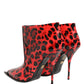 Red Leopard Cardinale Ankle Boots Shoes