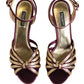 Purple Gold Keira Pearl Heels Sandals Shoes