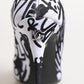 White Graffiti Stretch Ankle Boots Shoes