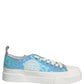 Blue White Sequin Logo Low Top Sneakers Shoes